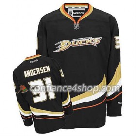 Reebok Maillot de Hockey Anaheim Ducks Frederik Andersen #31 Domicile Noir - Homme