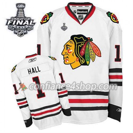 Maillot de Hockey Chicago Blackhawks Evgeni Nabokov #1 Extérieur blanc 2015 Stanley Cup - Homme