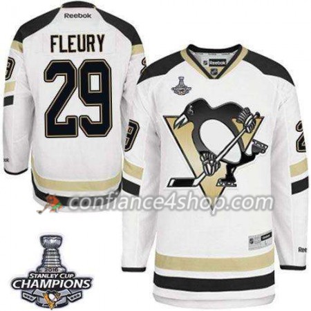 Reebok Maillot de Hockey Pittsburgh Penguins Marc-Andre Fleury 29 blanc Extérieur 2016 Stanley Cup - Homme