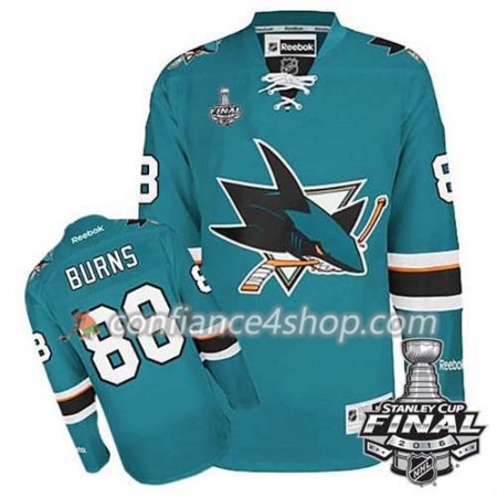 Reebok Maillot de Hockey San Jose Sharks Brent Burns #88 Teal Domicile 2016 Stanley Cup - Homme