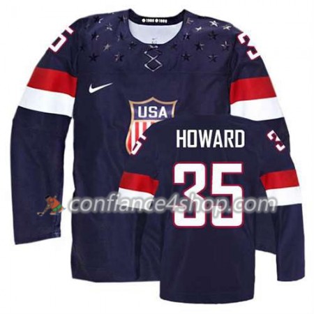 Maillot de Hockey Premier Olympic-USA Team Jimmy Howard #35 Extérieur Noir - Femme