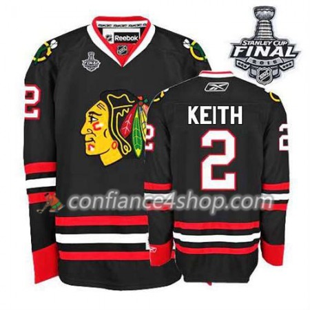 Maillot de Hockey Chicago Blackhawks Duncan Keith #2 Third Noir 2015 Stanley Cup - Femme