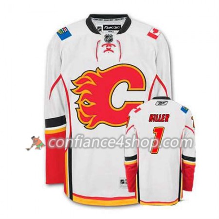 Reebok Maillot de Hockey Calgary Flames Jonas Hiller #1 Extérieur blanc - Homme