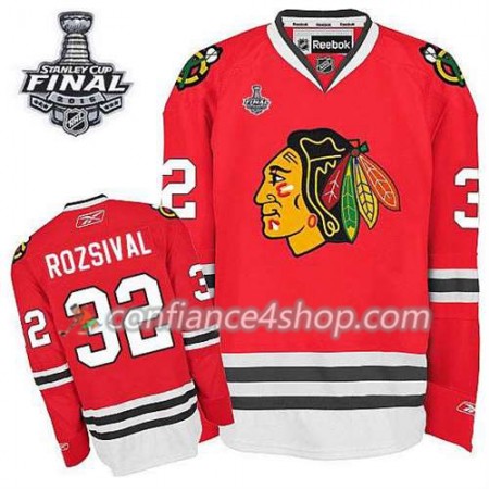 Maillot de Hockey Chicago Blackhawks Michal Rozsival #32 Domicile rouge 2015 Stanley Cup - Homme