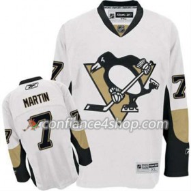 Reebok Maillot de Hockey Pittsburgh Penguins Paul Martin 7 Blanc Extérieur - Homme