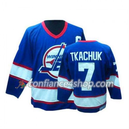 Reebok Maillot de Hockey Winnipeg Jets Keith Tkachuk #7 Bleu Throwback blanc - Homme