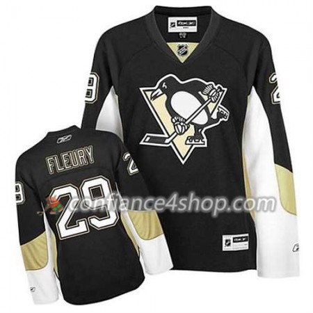 Reebok Maillot de Hockey Pittsburgh Penguins Marc-Andre Fleury 29 Noir Domicile - Homme