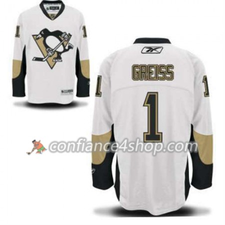 Reebok Maillot de Hockey Pittsburgh Penguins Thomas Greiss 1 Blanc Extérieur - Homme