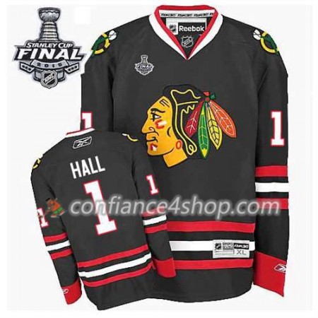 Maillot de Hockey Chicago Blackhawks Evgeni Nabokov #1 Third Noir 2015 Stanley Cup - Homme