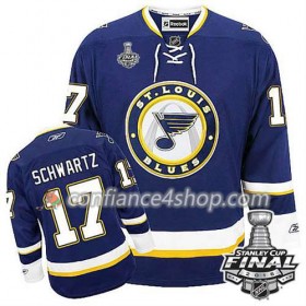 Reebok Maillot de Hockey St. Louis Blues Jaden Schwartz #17 Bleu marin Third 2016 Stanley Cup - Homme