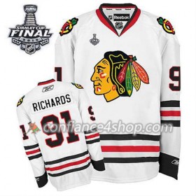 Maillot de Hockey Chicago Blackhawks Brad Richards #91 Extérieur blanc 2015 Stanley Cup - Homme