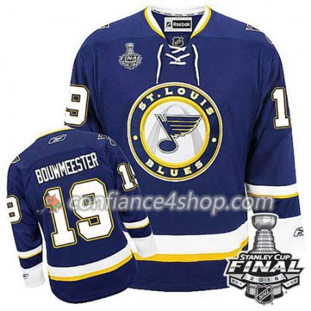Reebok Maillot de Hockey St. Louis Blues Jay Bouwmeester #19 Bleu marin Third 2016 Stanley Cup - Homme