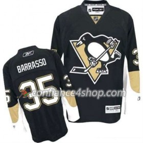 Reebok Maillot de Hockey Pittsburgh Penguins Tom Barrasso 35 Noir Domicile - Homme
