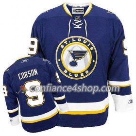 Reebok Maillot de Hockey St. Louis Blues Shayne Corson #9 Third Bleu marin - Homme
