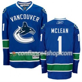 Reebok Maillot de Hockey Vancouver Canucks Kirk Mclean #1 Domicile Bleu marin - Homme