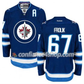 Reebok Maillot de Hockey Winnipeg Jets Michael Frolik #67 Domicile Bleu marin - Homme