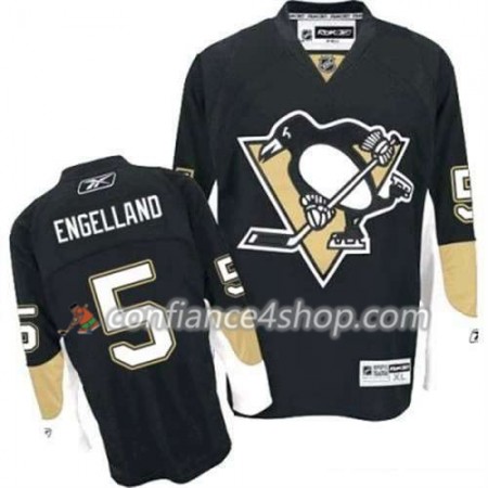 Reebok Maillot de Hockey Pittsburgh Penguins Deryk Engelland 5 Noir Domicile - Homme