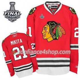 Maillot de Hockey Chicago Blackhawks Stan Mikita #21 Domicile rouge 2015 Stanley Cup - Homme