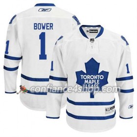Reebok Maillot de Hockey Toronto Maple Leafs Johnny Bower #1 Extérieur blanc - Homme