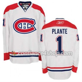 Reebok Maillot de Hockey Montreal Canadiens Jacques Plante #1 Extérieur blanc - Homme