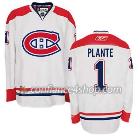 Reebok Maillot de Hockey Montreal Canadiens Jacques Plante #1 Extérieur blanc - Homme