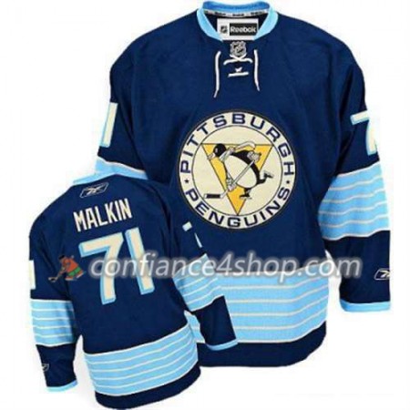 Reebok Maillot de Hockey Pittsburgh Penguins Evgeni Malkin 71 Bleu marin Third Vintage - Homme
