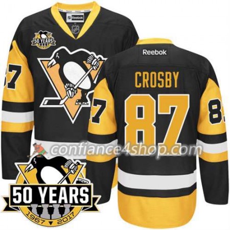 Reebok Maillot de Hockey Pittsburgh Penguins 2016 Stanley Cup Champions Sidney Crosby #87 50th Anniversary - Homme