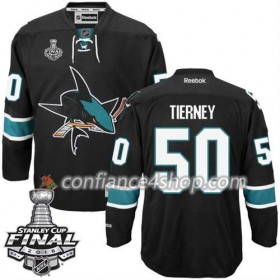 Reebok Maillot de Hockey San Jose Sharks Chris Tierney #50 Noir Third 2016 Stanley Cup - Homme