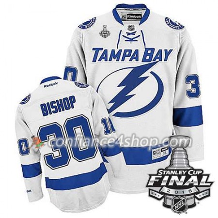 Reebok Maillot de Hockey Tampa Bay Lightning Ben Bishop #30 blanc Extérieur 2016 Stanley Cup - Homme