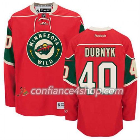 Reebok Maillot de Hockey Minnesota Wild Devan Dubnyk #40 Domicile rouge - Homme Reebok Maillot de Hockey Minnesota Wild Devan Dubnyk #40 Domicile rouge - Homme