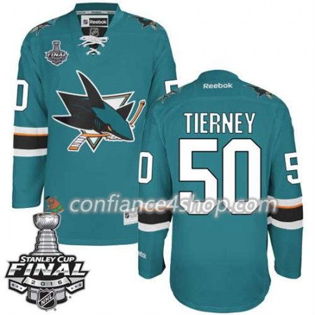 Reebok Maillot de Hockey San Jose Sharks Chris Tierney #50 Teal Domicile 2016 Stanley Cup - Homme
