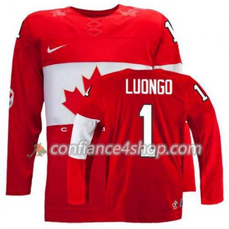 Maillot de Hockey Premier Olympic-Canada Team Roberto Luongo #1 Extérieur rouge - Homme