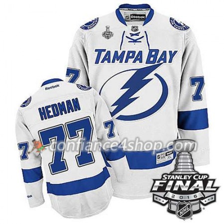 Reebok Maillot de Hockey Tampa Bay Lightning Victor Hedman #77 blanc Extérieur 2016 Stanley Cup - Homme