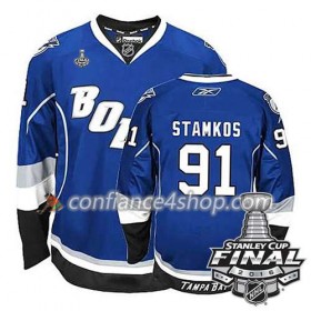 Reebok Maillot de Hockey Tampa Bay Lightning Steven Stamkos #91 Bleu Third 2016 Stanley Cup - Homme
