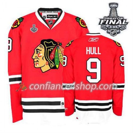 Maillot de Hockey Chicago Blackhawks Bobby Hull #9 Domicile rouge 2015 Stanley Cup - Femme