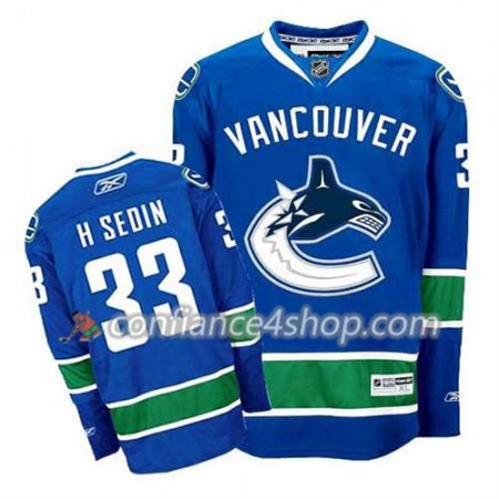 Reebok Maillot de Hockey Vancouver Canucks Henrik Sedin #33 Domicile Bleu marin - Homme