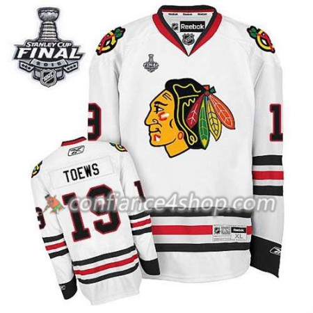 Maillot de Hockey Chicago Blackhawks Jonathan Toews #19 Extérieur blanc 2015 Stanley Cup - Femme Maillot de Hockey Chicago Blackhawks Jonathan Toews #19 Extérieur blanc 2015 Stanley Cup - Femme