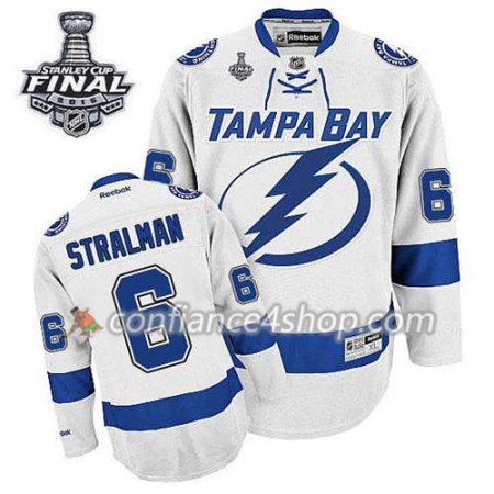 Maillot de Hockey Tampa Bay Lightning Anton Stralman #6 Extérieur blanc 2015 Stanley Cup - Homme