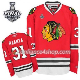 Maillot de Hockey Chicago Blackhawks Antti Raanta #31 Domicile rouge 2015 Stanley Cup - Homme