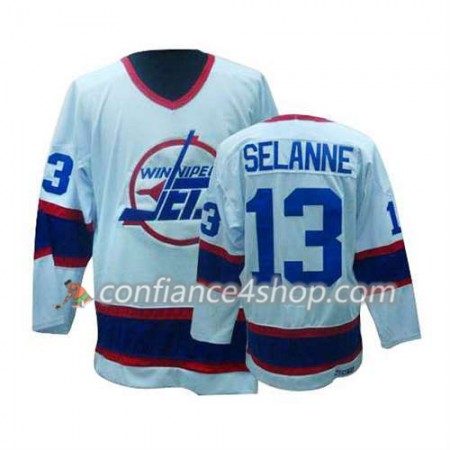 Reebok Maillot de Hockey Winnipeg Jets Teemu Selanne #13 Throwback blanc - Homme