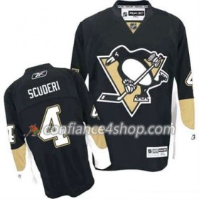 Reebok Maillot de Hockey Pittsburgh Penguins Rob Scuderi 4 Noir Domicile - Homme