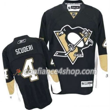 Reebok Maillot de Hockey Pittsburgh Penguins Rob Scuderi 4 Noir Domicile - Homme
