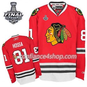 Maillot de Hockey Chicago Blackhawks Marian Hossa #81 Domicile rouge 2015 Stanley Cup - Homme