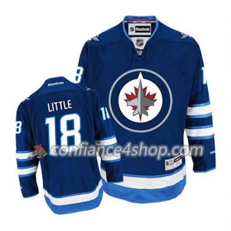 Reebok Maillot de Hockey Winnipeg Jets Bryan Little #18 Domicile Bleu marin - Homme