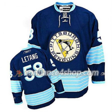 Reebok Maillot de Hockey Pittsburgh Penguins Kris Letang #58 Bleu Third 2016 Stanley Cup - Homme