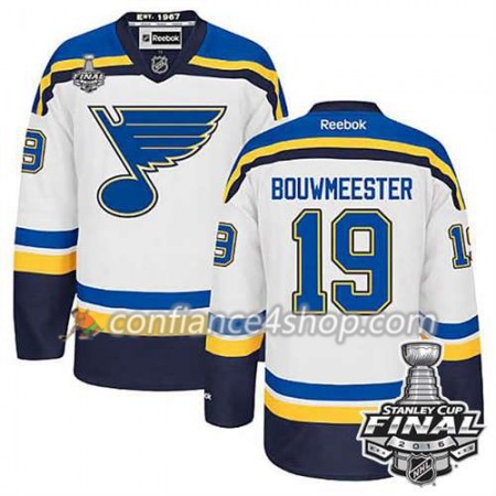 Reebok Maillot de Hockey St. Louis Blues Jay Bouwmeester #19 blanc Extérieur 2016 Stanley Cup - Homme
